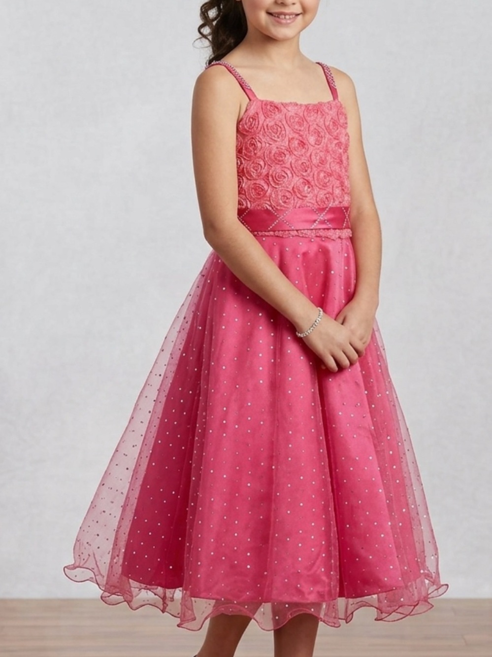 Beautiful Girl’s Fuchsia Formal Dress Size 140cm UK / US 10